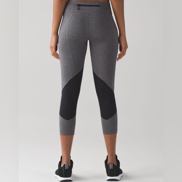 Lululemon Pace Rival Crop Heathered Black/Heathered Slate - Picture 4 of 16